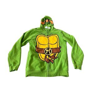 Nickelodeon Hoodie Kids Boys Medium Green‎ Full Zip Teenage Mutant Ninja Turtle